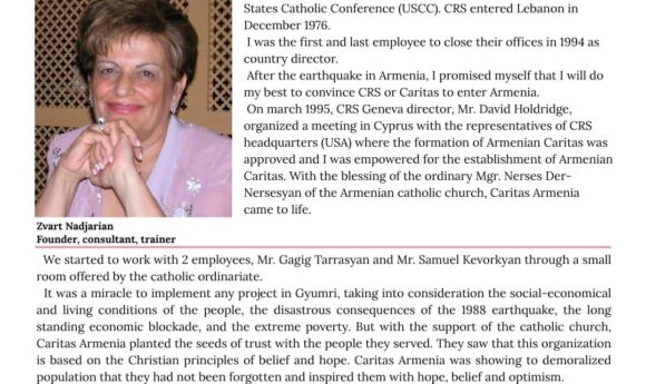 Զվարթ Նաջարյան Հայկական Կարիտաս ԲՀԿ-ի հիմնադիր և խորհրդատու