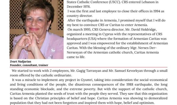 Zvart Nadjarian Founder and  consultant  of Armenian Caritas